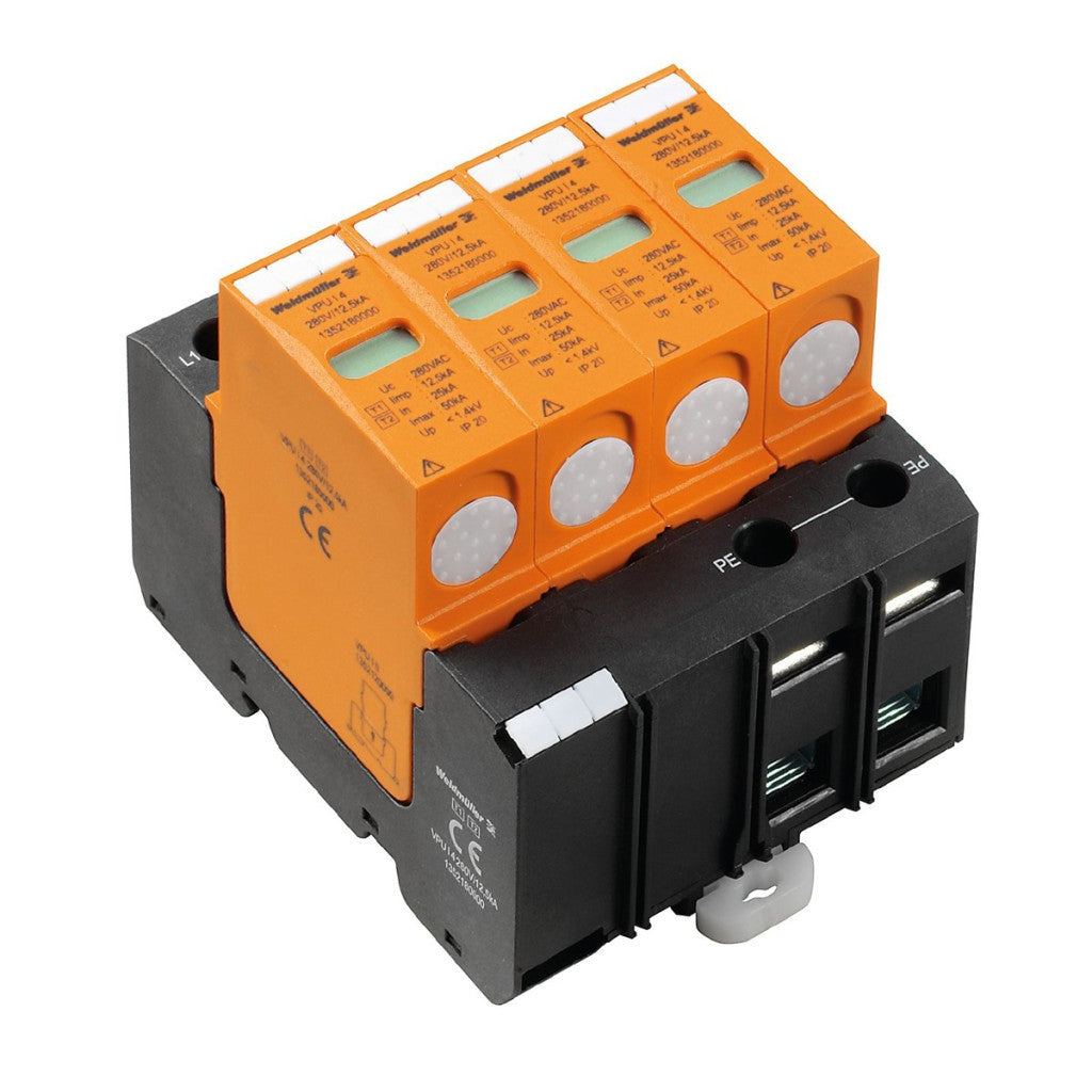 Weidmüller AC túlfeszültség levezető 3 fázisú B+C 4P VPU I 4 280V/12,5kA (T1+T2)