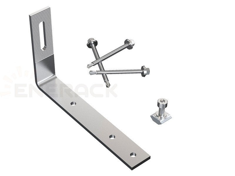 Enerack zsindelykampó oldalról szerelhető sínhez, csavarokkal és anyákkal - ERK-TRH-S01
