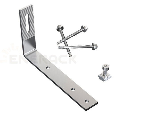 Enerack zsindelykampó oldalról szerelhető sínhez, csavarokkal és anyákkal - ERK-TRH-S01