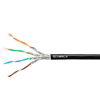 S/FTP kábel Cat.7, 4x2xAWG23/1, 1000Mhz, PE kültéri, fekete