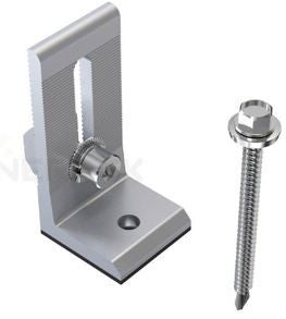 Enerack L lábak hullámos vagy trapézlemezhez oldalról szerelhető sínhez, csavarokkal és anyákkal EPDM-mel - ERK-TRB-D01