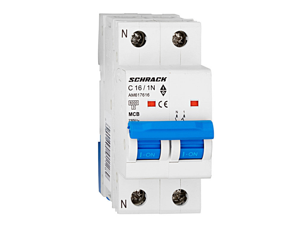 Schrack kismegszakító 1+N C 16A 6kA Amparo AM617616