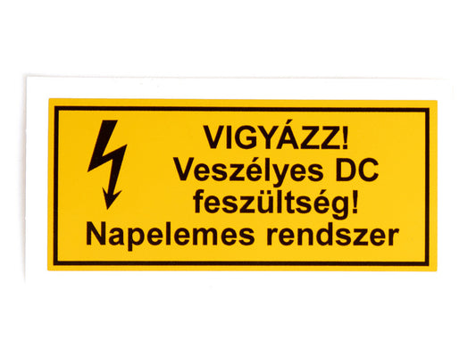 Matrica - Veszélyes DC feszültség